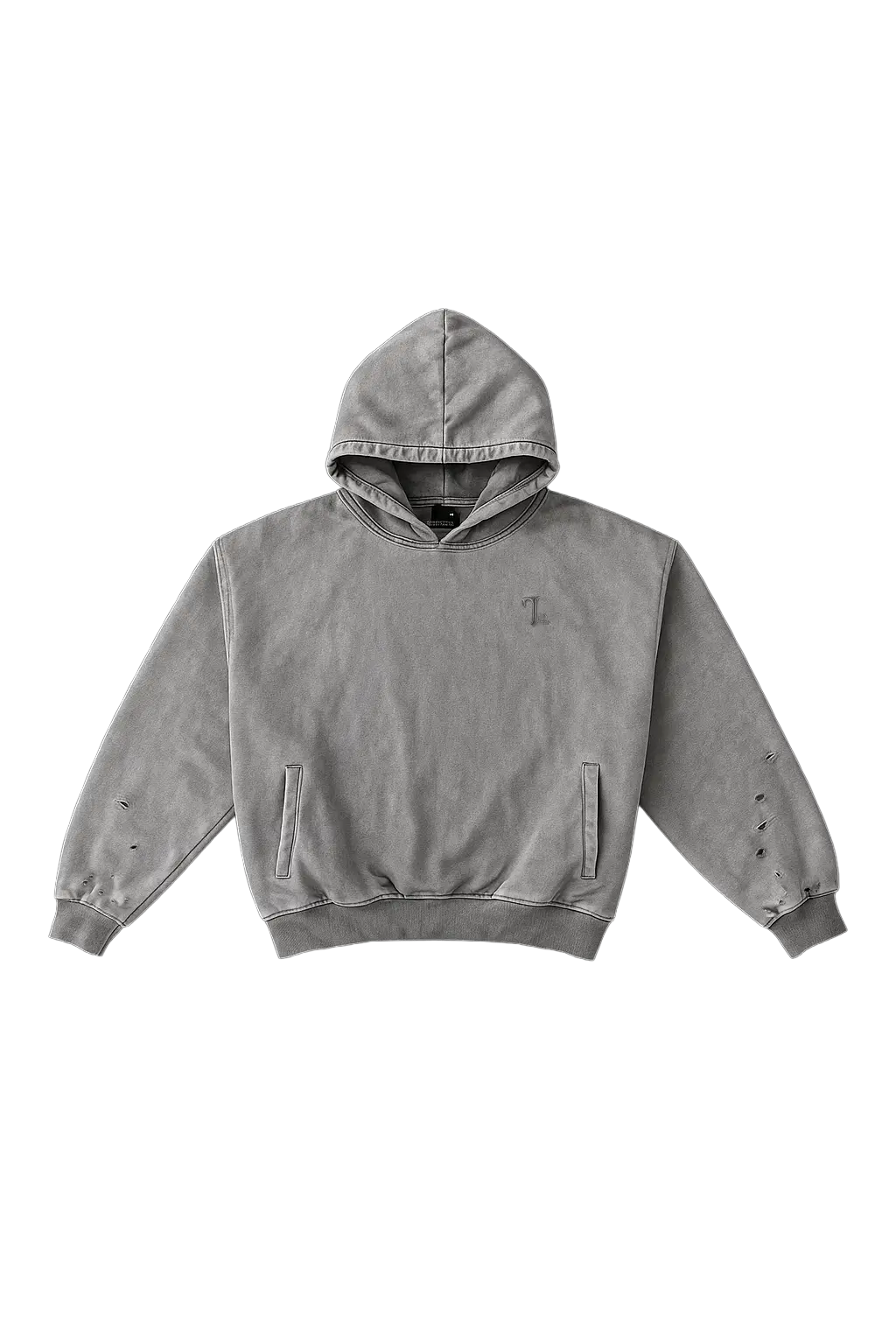 V1 THAROS Heavy Weight Hoodie Washed Grey